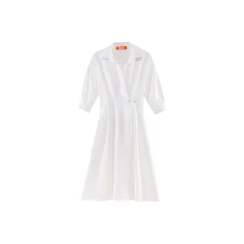 RTNH Short Sleeved Dress Women's White
