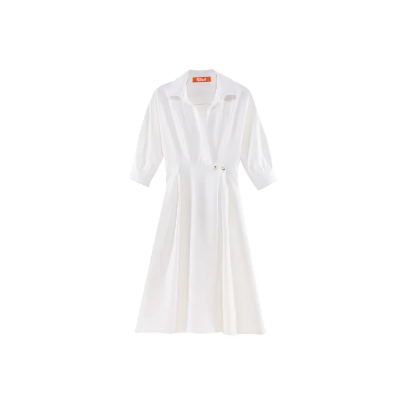 RTNH Short Sleeved Dress Women's White-0