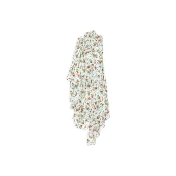 Balenciaga SS22 Long-Sleeved Dresses Loose Fit Style Women's White