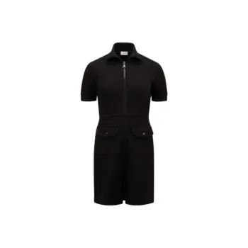 Moncler Logo Patch Zipped Polo Mini Dress