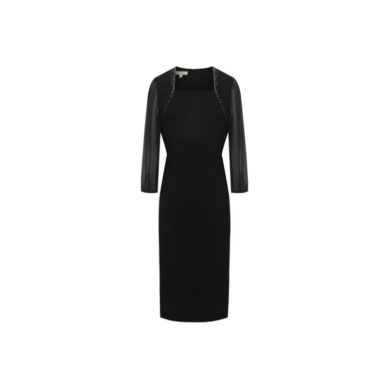 BBLLUUEE Long Sleeved Dress Women's Ink Black-0