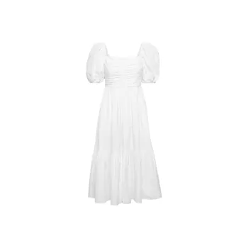ARITZIA Wilfred Amuse Poplin Midi Dress Short-Sleeved Dresses Women's White/White