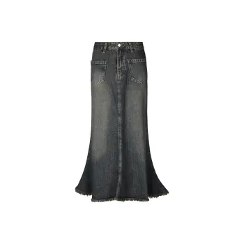 Wen Shan Denim Long Skirts Women's