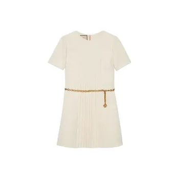 GUCCI SS22 Short Sleeved Dresses Women's Ivory White