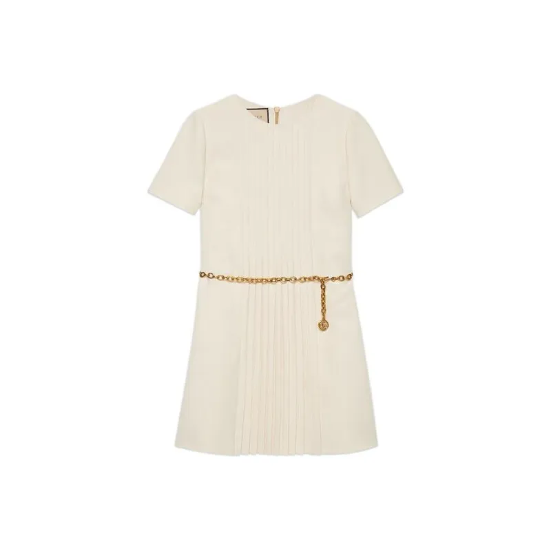 GUCCI SS22 Short Sleeved Dresses Women's Ivory White-0