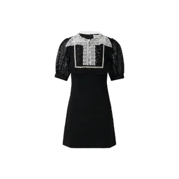 Self portrait SS21 Short Sleeved Dress Women's Black