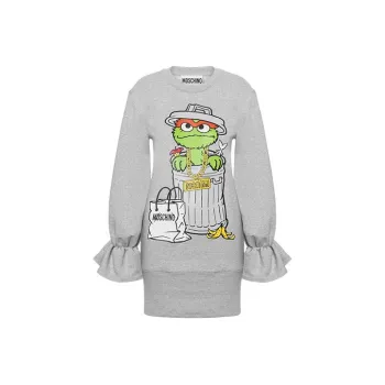 Sesame Street X MOSCHINO Long-Sleeved Dresses Women's Gray