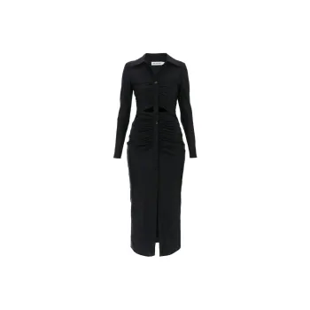Self portrait Jersey Ruched Cut Out Midi Dress