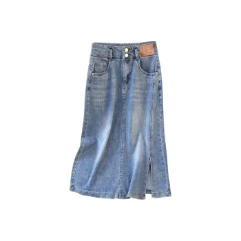 TOUCH Denim Long Skirt Women's Light Blue