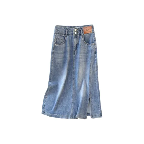 TOUCH Denim Long Skirt Women's Light Blue