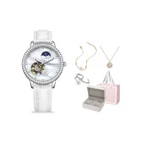 Moon White Camellia Necklace Ring Box