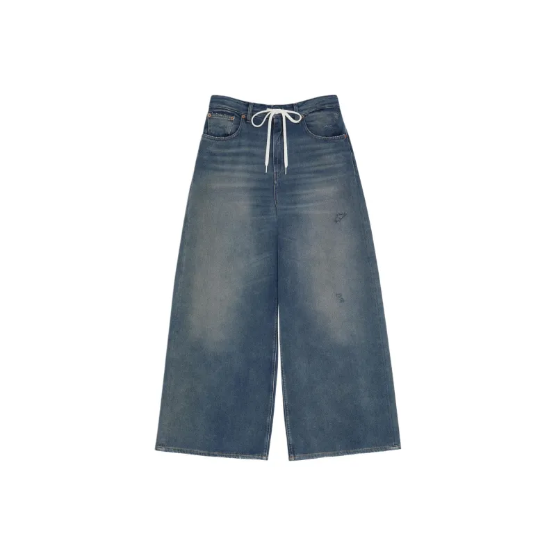 MM6 Maison Margiela Wide Leg Drawstring Jeans-0