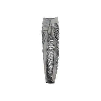 RICK OWENS Distressed Midi Denim Skirt