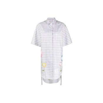 THOM BROWNE Short Sleeved Dresses Women's Light Gray