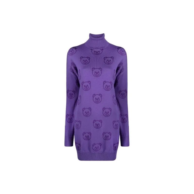 MOSCHINO Teddy Bear Intarsia knit Mini Dress-0