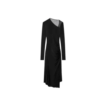 Givenchy 4G-lace Asymmetric Midi Dress