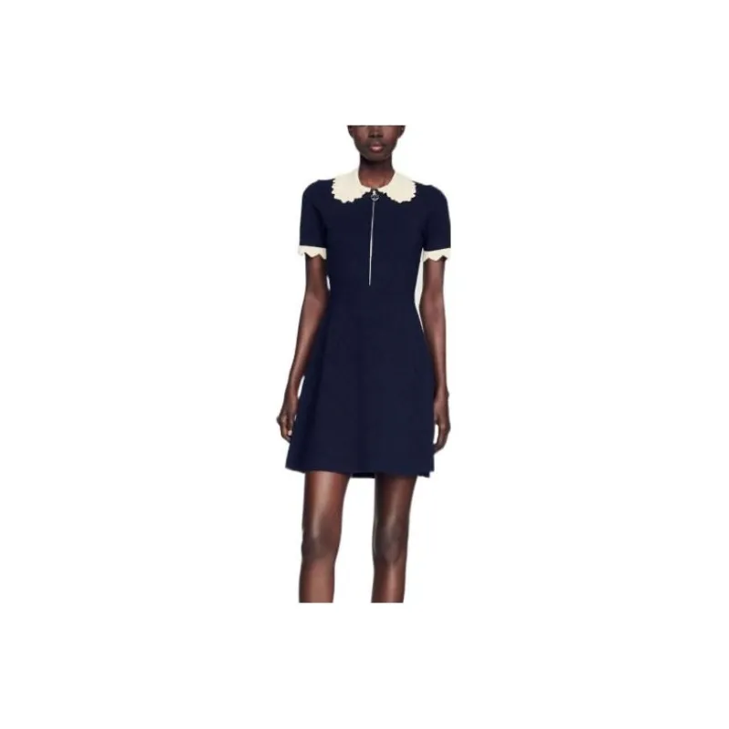 Sandro Short-Sleeved Dresses Women's Dark Blue-0