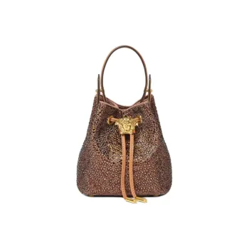 FANSIZHE La Medusa Viscose Bucket Bag, Shoulder Bag, Crossbody Bag, Handbag Mini Women's Brown