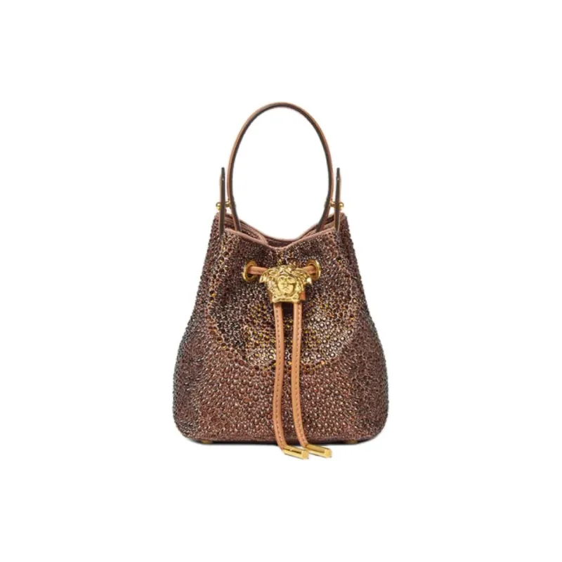FANSIZHE La Medusa Viscose Bucket Bag, Shoulder Bag, Crossbody Bag, Handbag Mini Women's Brown-0
