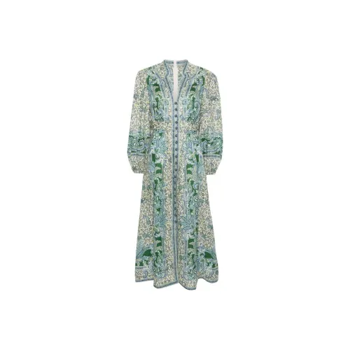 Zimmermann Ottie Floral Printed V Neck Maxi Dress