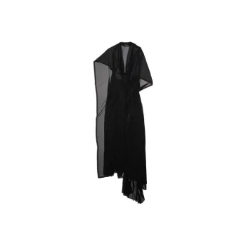 Balenciaga V neck Layered Midi Dress