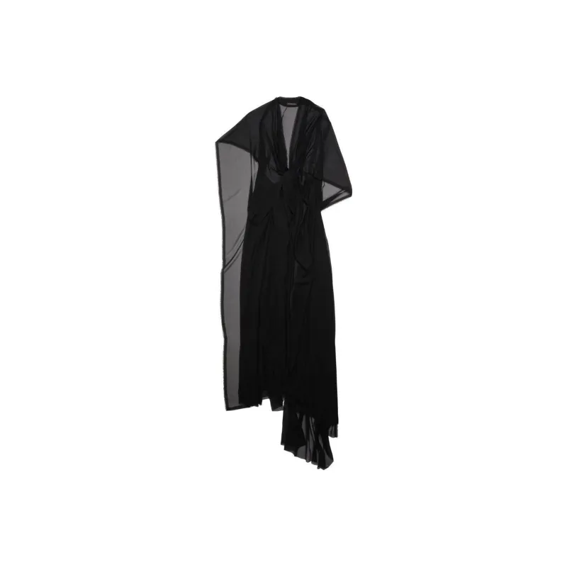 Balenciaga V neck Layered Midi Dress-0