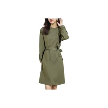 Wbwq Long-Sleeved Dresses Women's Licorice Green