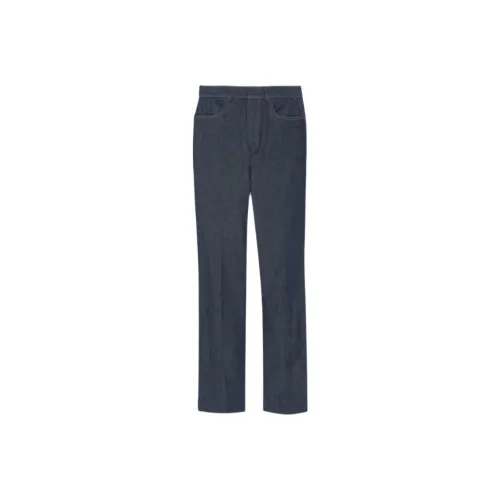 SAINT LAURENT High Waist Straight Leg Jeans