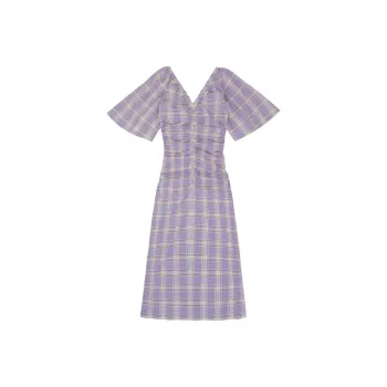 GANNI Short Sleeved Dresses Women's Purple