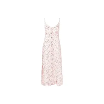 GANNI Printed Georgette Strap Dress 'Egret'