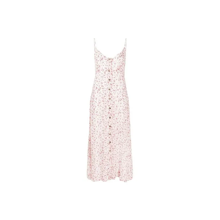 GANNI Printed Georgette Strap Dress 'Egret'-0
