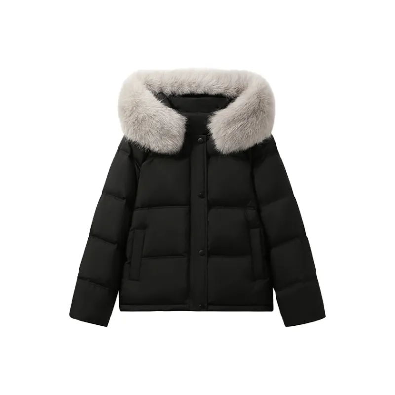 PAZZO Loose Fit Versatile Elegance Cropped Puffer Jacket Women's-0