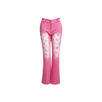JYOSEI Flared Pants Jeans Women's Pink