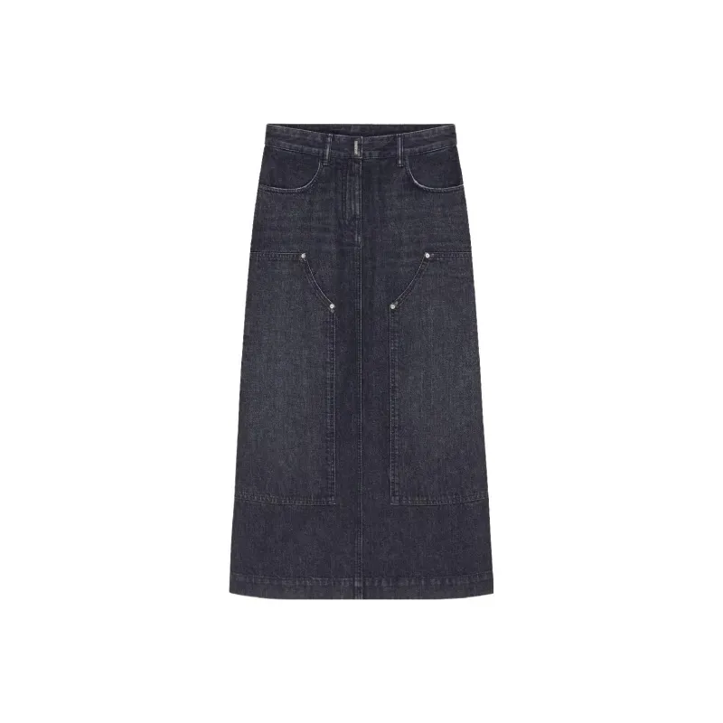 Givenchy High rise Denim Midi Skirt-0