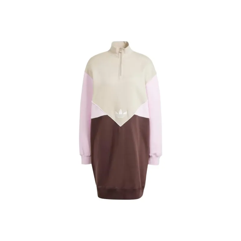 Adidas Long-Sleeved Dresses Women's Beige-0