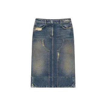 GIVENCHY SS23 Denim Long Skirts Women's Blue