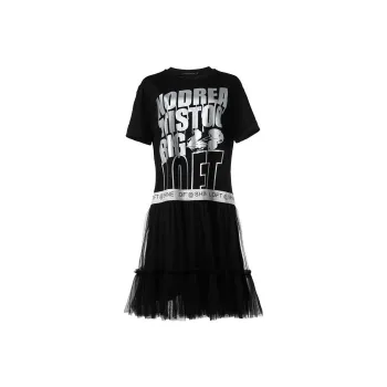 LOFT SHINE A-Line Skirt Dress Black