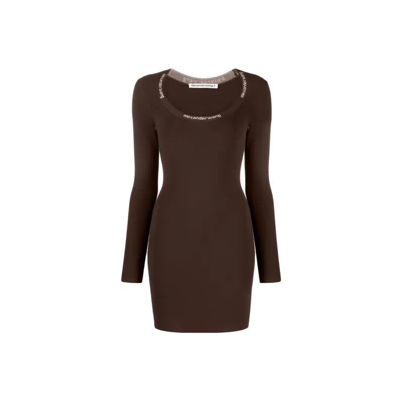 Alexander Wang Long Sleeved Dresses Women's Brown-0