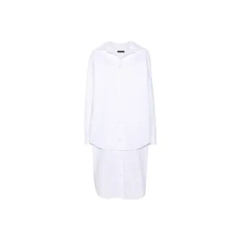 Balenciaga Embroidered logo Layered Shirt Dress