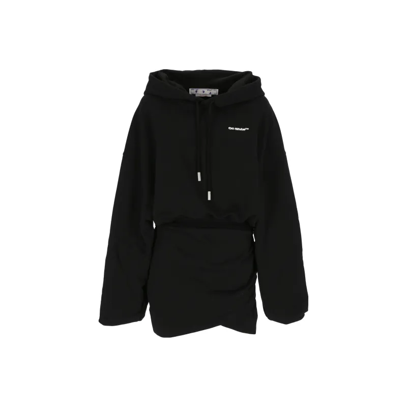 OFF-WHITE Logo-embroidered Hoodie Dress-0