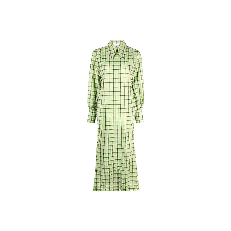 GANNI Long-Sleeved Dresses Women's Green-0
