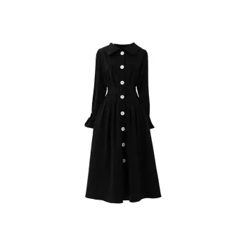 SOON FLOWER Long-Sleeved Dresses Spring And Autumn Women's Black