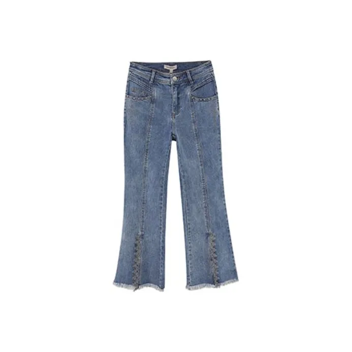 LULUALWAYS FW21 Flared Pants Jeans Women's Blue-0