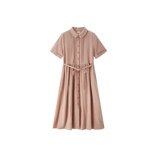 UNIQLO Short Sleeved Dresses Women's Pastel Pink