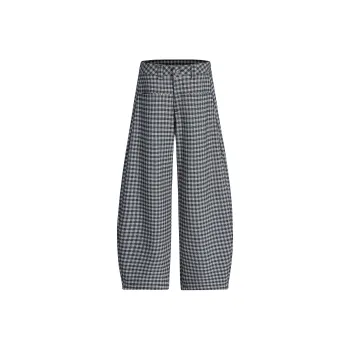 ROBINHOOD Casual Pants Women's Black White Plaid