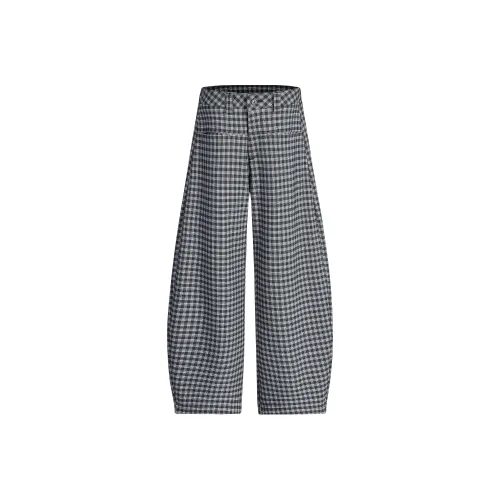 ROBINHOOD Casual Pants Women's Black White Plaid