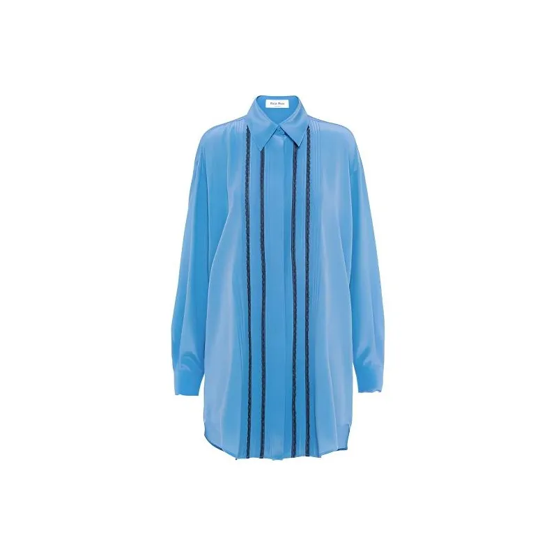 MIU MIU FW22 Long Sleeved Dresses Women's Light Blue-0