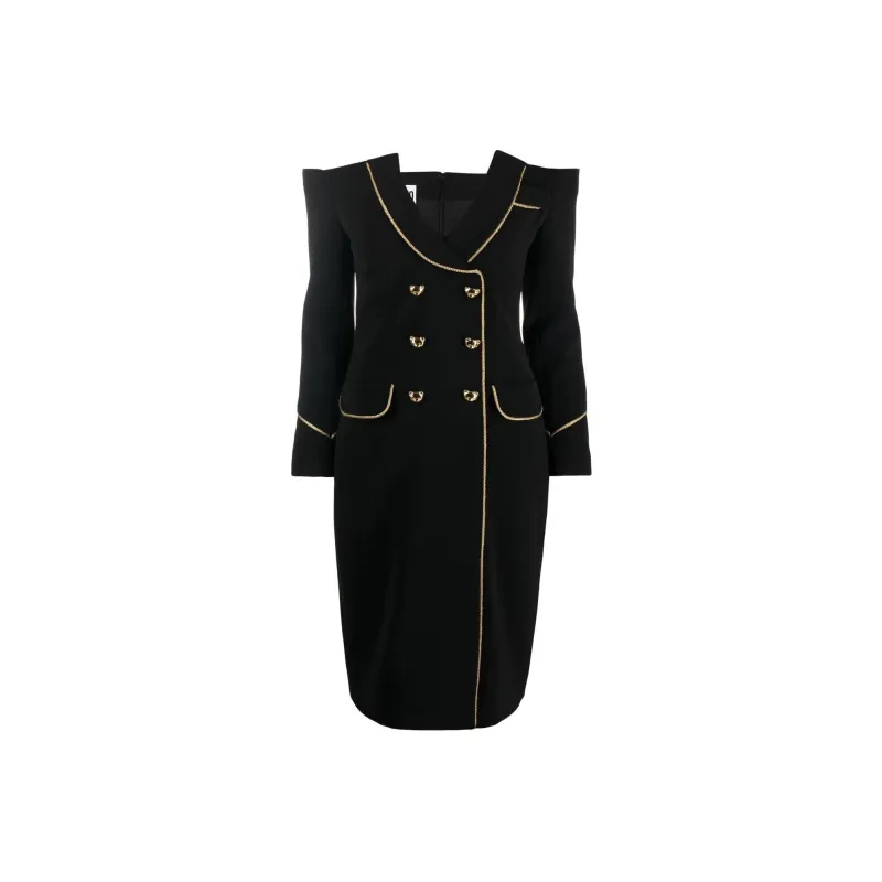 MOSCHINO Teddy Bear buttoned Off shoulder Dress-0