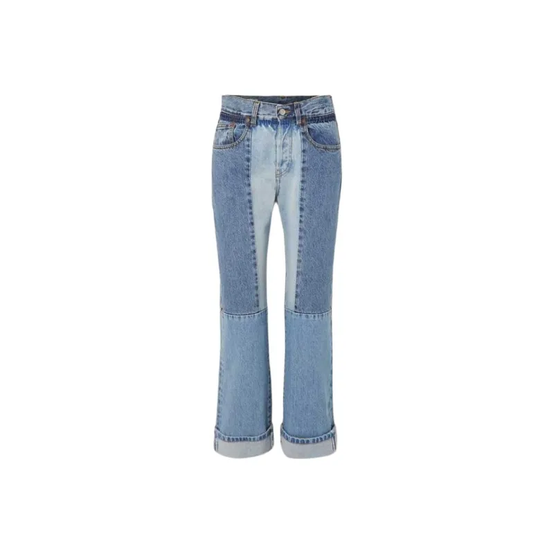 Victoria Beckham Straight-leg Patchwork Jeans-0