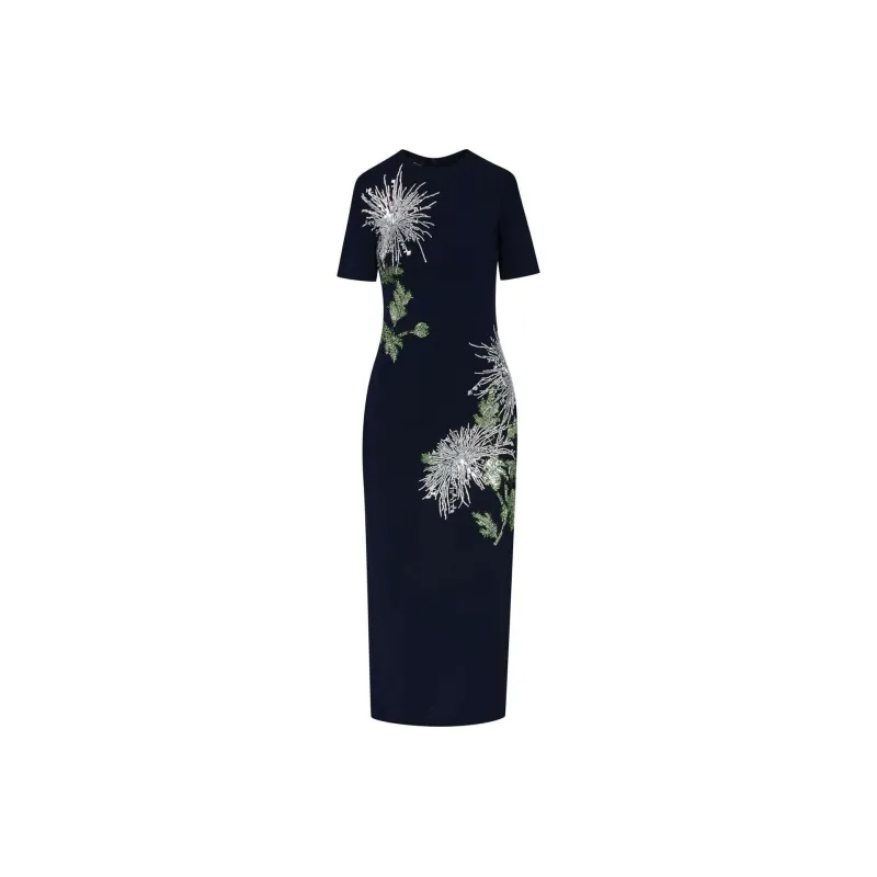 Oscar De La Renta Dandelion Crystal-embroidered Pencil Dress-0